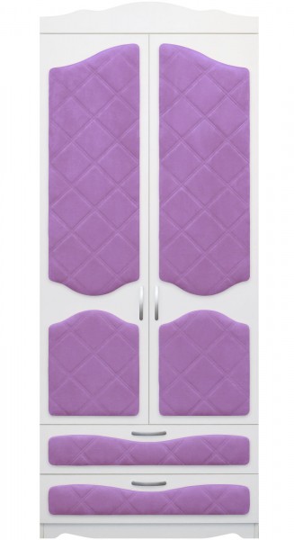 Шкаф 2-х створчатый с ящиками серии Иллюзия 67 Светло-фиолетовый в Шушенском - shushenskoe.mebel54.com | фото