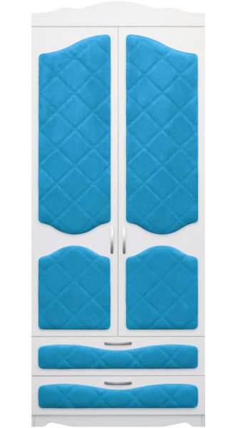 Шкаф 2-х створчатый с ящиками серии Иллюзия 84 Ярко-голубой в Шушенском - shushenskoe.mebel54.com | фото
