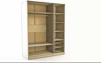 Шкаф 3-х створчатый с ящиками Флёр (Белый/корпус Выбеленное дерево) в Шушенском - shushenskoe.mebel54.com | фото