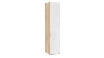 Шкаф для белья с 1 глухой дверью «Эмбер» Яблоня Беллуно/Белый глянец в Шушенском - shushenskoe.mebel54.com | фото