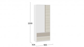 Шкаф для одежды комбинированный «Сканди» Дуб Гарден/Белый/Глиняный серый в Шушенском - shushenskoe.mebel54.com | фото