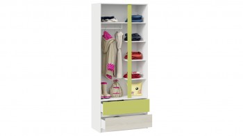 Шкаф для одежды комбинированный «Сканди» Дуб Гарден/Белый/Зеленый в Шушенском - shushenskoe.mebel54.com | фото
