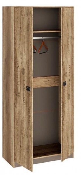 Шкаф для одежды «Пилигрим» (Дуб Каньон светлый, Фон серый) в Шушенском - shushenskoe.mebel54.com | фото