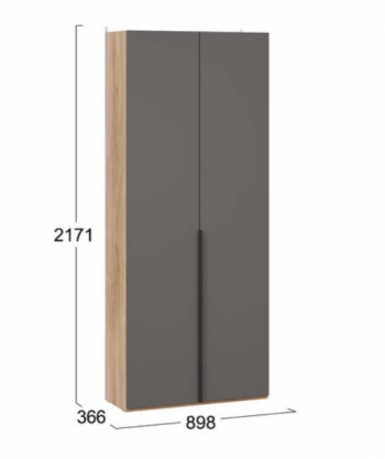 Шкаф для одежды с 2 глухими дверями «Порто» (366) в Шушенском - shushenskoe.mebel54.com | фото