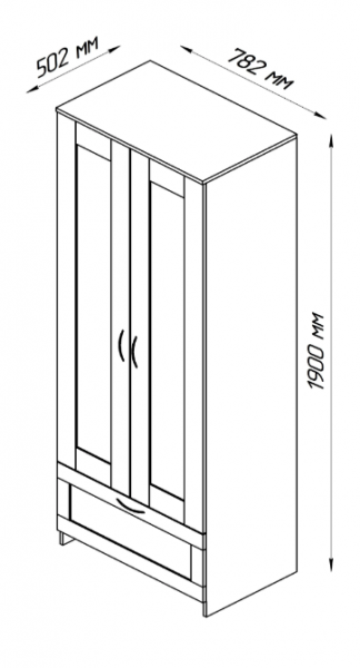 Шкаф двухдверный Сириус с 1 ящиком белый в Шушенском - shushenskoe.mebel54.com | фото