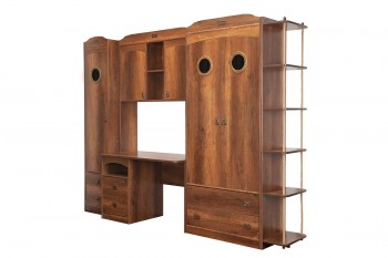 Шкаф комбинированный для одежды с иллюминатором «Навигатор» (Дуб Каньон) в Шушенском - shushenskoe.mebel54.com | фото