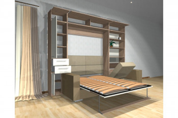 Шкаф-кровать с диваном Каролина в Шушенском - shushenskoe.mebel54.com | фото