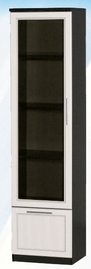 Шкаф средний с ящиком и стеклодверью ДЛЯ ГОСТИНОЙ ШСЯС-450 Венге/Дуб выбеленный в Шушенском - shushenskoe.mebel54.com | фото
