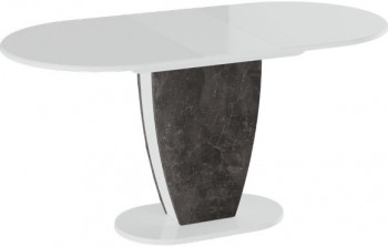 Стол обеденный «Монреаль» Тип 1 (Белый глянец/Моод темный) в Шушенском - shushenskoe.mebel54.com | фото