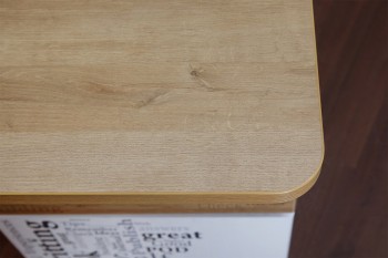 Стол угловой с ящиками «Оксфорд» (Ривьера/Белый с рисунком) в Шушенском - shushenskoe.mebel54.com | фото