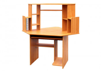 Угловой компьютерный стол (Вишня Оксфорд) в Шушенском - shushenskoe.mebel54.com | фото