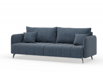 Валериан диван трёхместный прямой Синий, ткань RICO FLEX 101 в Шушенском - shushenskoe.mebel54.com | фото