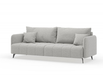 Валериан диван трёхместный прямой Светло-серый, ткань RICO FLEX 108 в Шушенском - shushenskoe.mebel54.com | фото